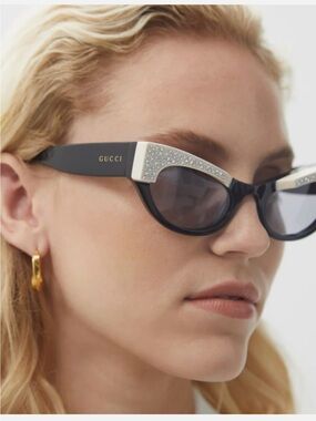 GUCCI crystal embellished cat eye sunglasses